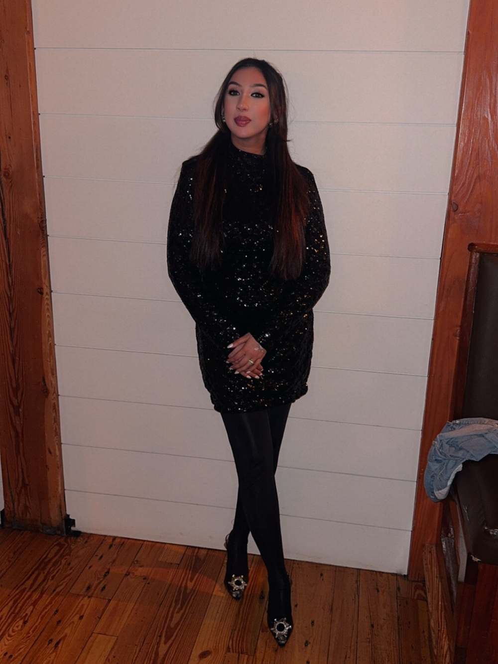 Fashion Nova Black Sequin Mini Dress